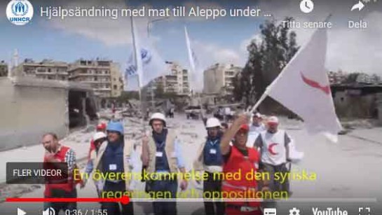Hjälpsändning med mat till Aleppo under eldupphör