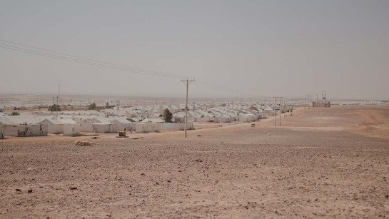 Flyktinglägret Azraq, hem till drygt 40 000 flyktingar från Syrien.