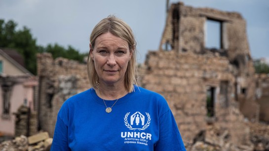 Karolina Lindholm Billing i krigsbombade Ukraina