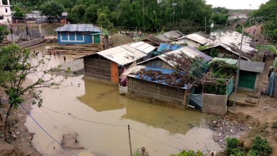 Flyktinghem i Cox&#039;s Bazar i Bangladesh drabbades av cyklonen Remal i slutet av maj.